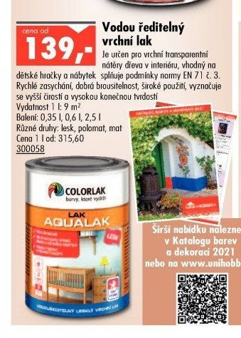 Vodou ředitelný vrchní lak - UNI HOBBY akcniletaky.com