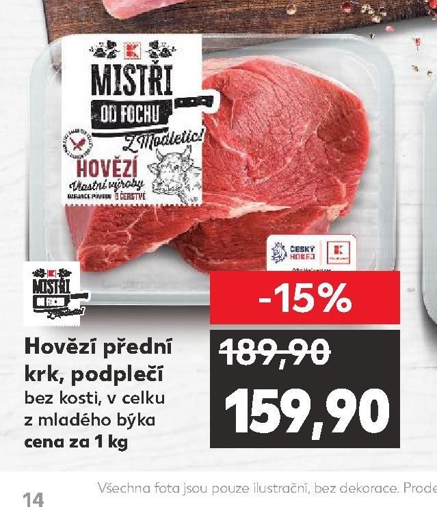 Hovězí přední krk, podplečí z mladého býka