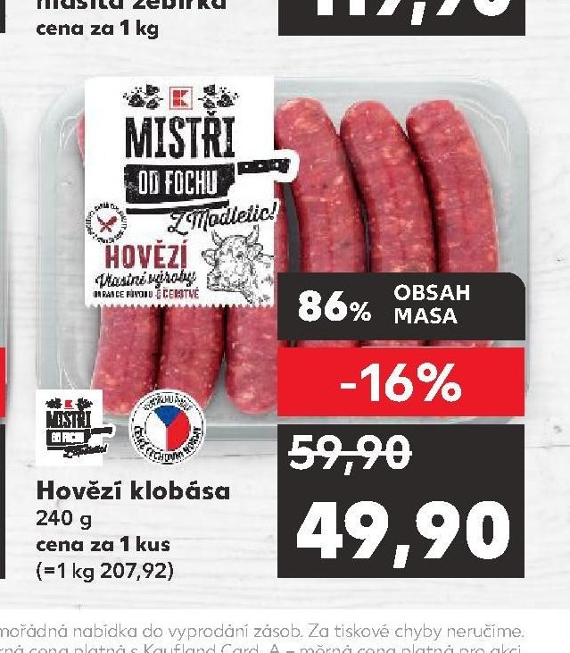 Hovězí klobása 240 g