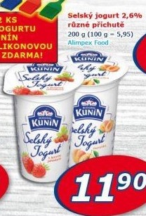 Ochucený jogurt selský Kunín