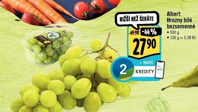 Hrozny bílé bezsemenné Albert