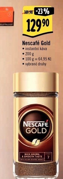 Instantní kávy Nescafé Gold