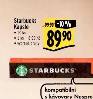 Kapsle Nespresso Starbucks