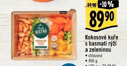 Kokosové kuře s basmati rýží a zeleninou Albert Fresh Bistro
