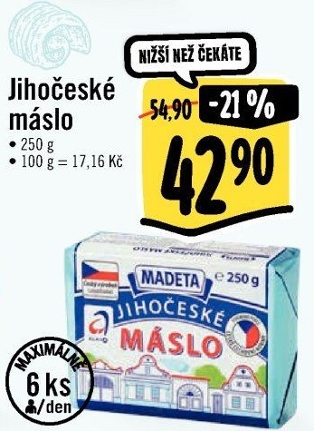 Máslo Jihočeské Madeta
