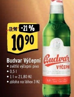 Pivo světlé výčepní Budweiser Budvar