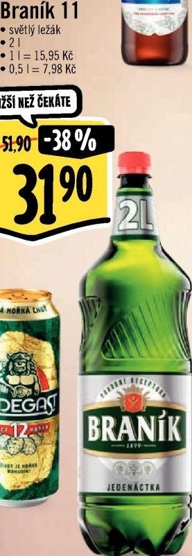 Pivo světlý ležák 11° Jedenáctka Braník