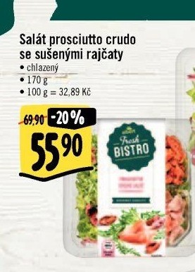 Salát Prosciutto crudo se sušenými rajčaty Albert Fresh Bistro