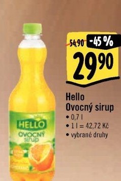 Sirup Extra hustý Hello