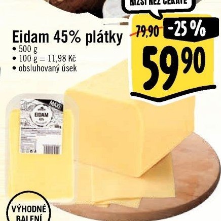 Sýr Eidam 45% Albert
