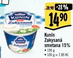 Zakysaná smetana Kunín 15%