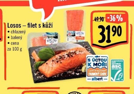 Losos - filet s kůží