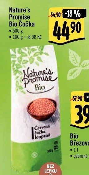 Červená čočka bio Nature'