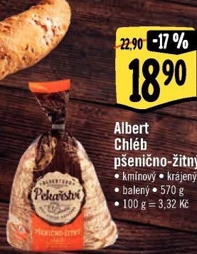 Chléb pšenično-žitný kmínový Albert