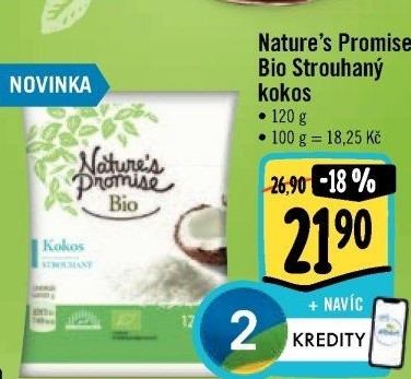 Kokos strouhaný bio Nature'