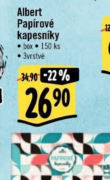 Papírové kapesníčky 3vrstvé Albert - box