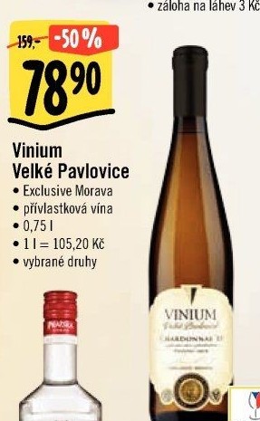 Vína Vinium Exclusive Morava Velké Pavlovice - pozdní sběr