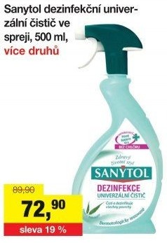 Dezinfekční univerzální čistič ve spreji Sanytol