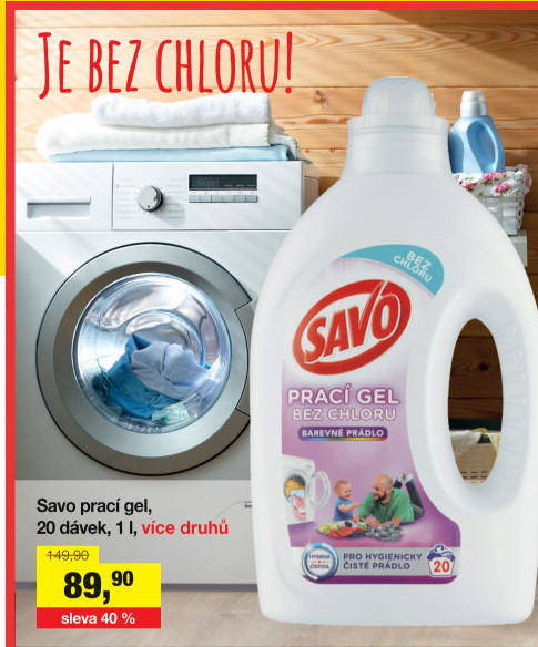 Prací gel bez chloru Savo