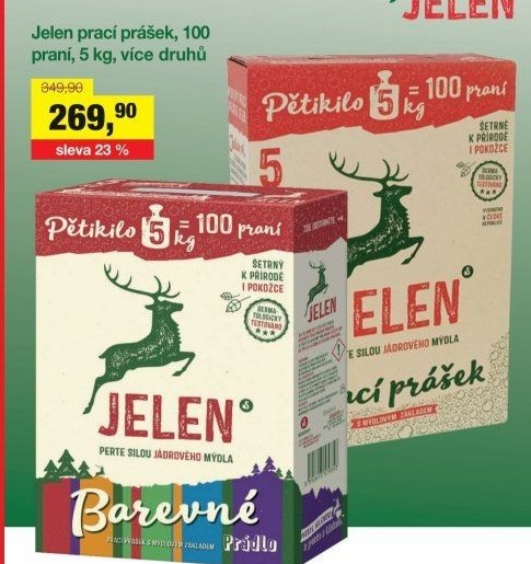 Prací prášek mýdlový Jelen