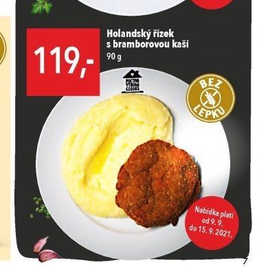 Holandský řízek s bramborovou kaší