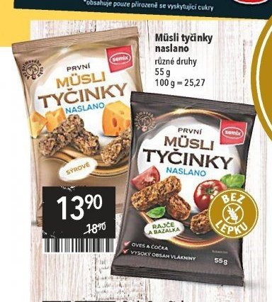 Müsli tyčinky naslano