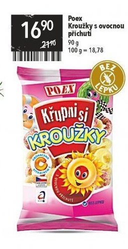 Poex Kroužky s ovocnou příchutí