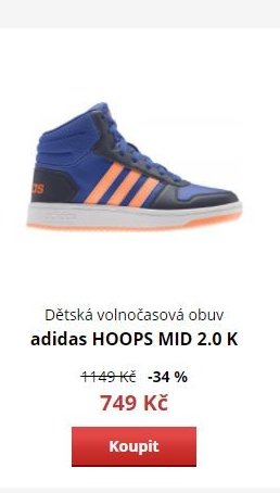 Dětská volnočasová obuv adidas HOOPS MID 2.0 K