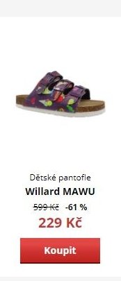 Dětské pantofle Willard MAWU