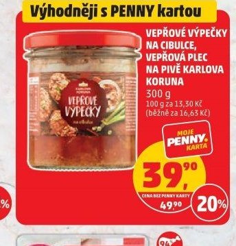 Vepřové výpečky na cibulce, vepřová plec na pivě Karlova Koruna