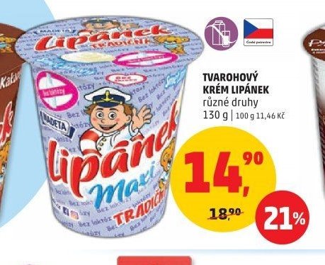 Tvarohový krém Lipánek