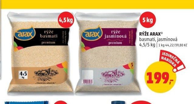 Rýže Arax basmati, jasmínová