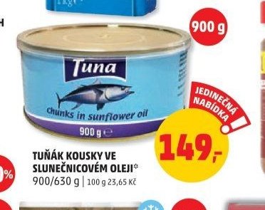 Tuňák kousky ve slunečnicovém oleji