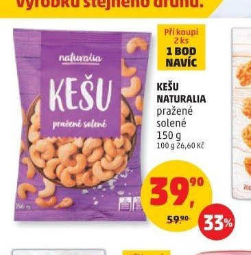 KEŠU NATURALIA pražené solené 150 g