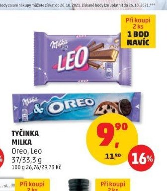 TYČINKA MILKA Oreo, Leo