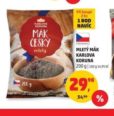MLETÝ MÁK KARLOVA KORUNA 200 g