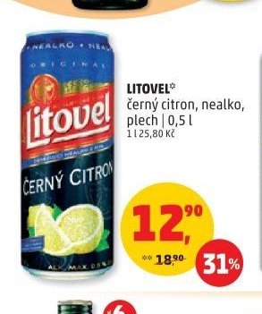 Litovel Černý Citron nealko