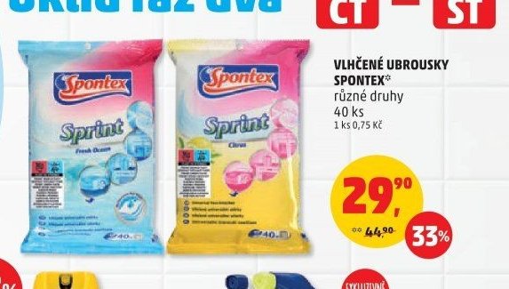 Vlhčené ubrousky Spontex