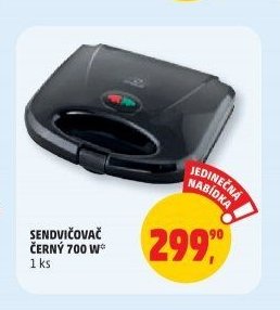 SENDVIČOVAČ ČERNÝ 700 W