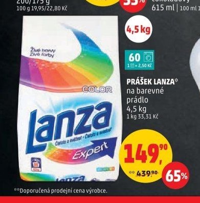 PRÁŠEK LANZA na barevné prádlo
