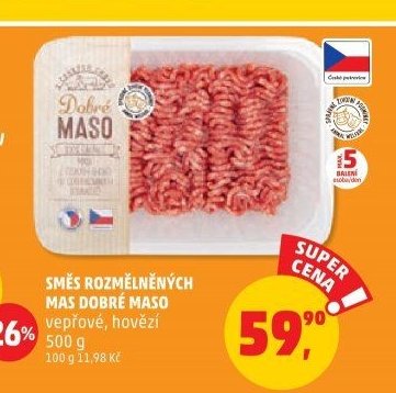 SMĚS ROZMĚLNĚNÝCH MAS DOBRÉ MASO vepřové, hovězí