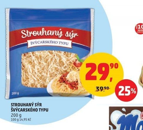 Strouhaný sýr švýcarského typu
