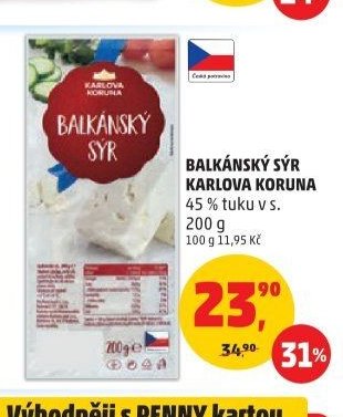Balkánský sýr Karlova Koruna