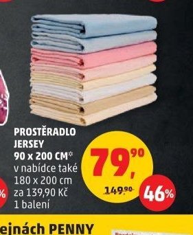PROSTĚRADLO JERSEY 90 x 200 cm