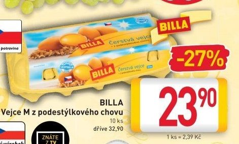 Vejce M z podestýlkového chovu