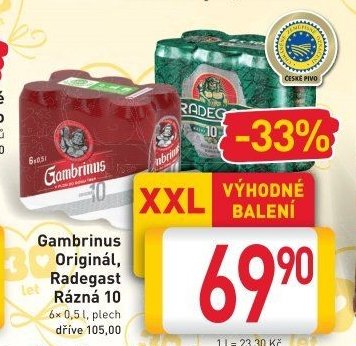 Gambrinus Originál, Radegast Rázná 10