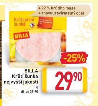 BILLA Krůtí šunka nejvyšší jakosti