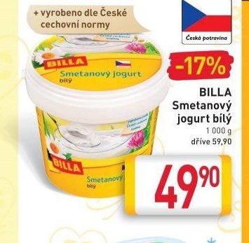 BILLA Smetanový jogurt bílý