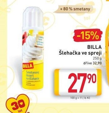 BILLA Šlehačka ve spreji