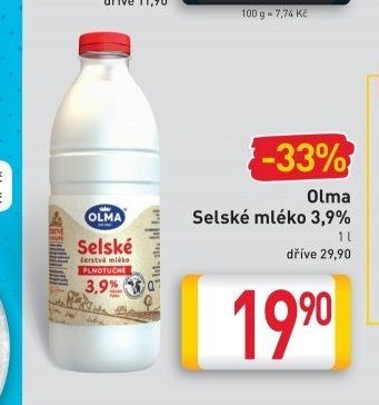 Olma Selské mléko 3,9%